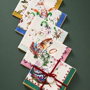 Anthropologie Twelve Days of Christmas Napkins New With Tag Set of 12